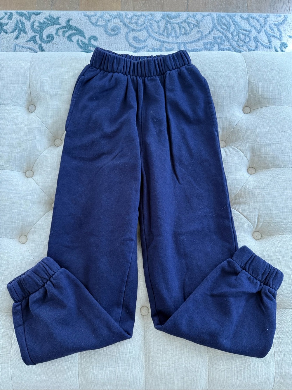 Classic Navy Fleece Sweatpants - Elastic Waist